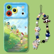 Crayon Shin-chan Plays With Friends + Lanyard For iPhone 17 16 15 14 13 12 11 Pro Max X Xr Xs Max 7 