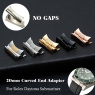 20mm Seamless Watch Band Adapter Stainless Steel No Gaps Connection Watch Accessories for Rolex Submariner Daytona Metal Curved End Link Endlink for Water Ghost