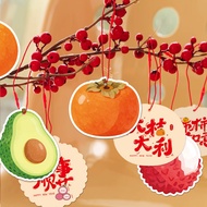 30 Pieces/Pack Creative Fruit Blessing Tag Cards, New Year Holiday Decorations, Gift Bag Packaging H