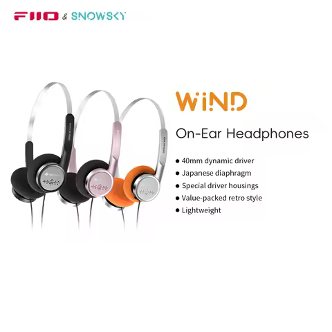 Snowsky/FiiO Wind 3.5mm ON-Ear Headphones for Recording Gaming with Microphone, 40mm Diaphragms driv