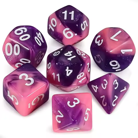 DND Dice Set -7pcs Glitter Polyhedral Dice for D&D RPG MTG Role Playing Table Party Games & DM & Dic