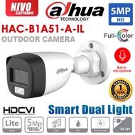 Dahua 5MP Smart Dual Light IP67 Outdoor Analog CCTV Camera Mic 20m 3.6mm Lens B1A51-A-IL
