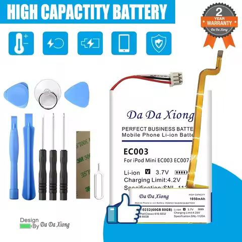 616-0282 616-0159 Battery For iPod Classic Video Thin 3 3G Nano2 2G 4th 5th 5.5 6th 7th Mini EC003 E