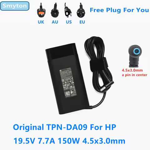 Original AC Adapter Charger For HP 19.5V 7.7A 150W 4.5×3.0mm TPN-DA09 L48757-003 917677-003 917649-8