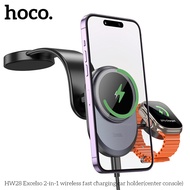 Hoco ที่วางโทรศัพท์ที่ชาร์จไฟบนรถยนต์ความรวดเร็ว HW28 100% ของแท้Magsafe 2-In-1ไร้สายใช้ได้กับ IWatc