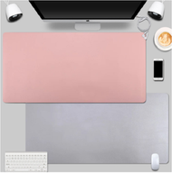 電腦桌墊鍵盤墊（雙面-粉色+銀色90*45cm）