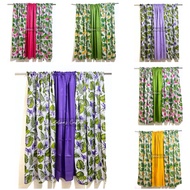 3in1 Suksukan NonRing Jeremie Printed Window Curtain Set 60 inches each width (4ft, 6ft, and 7ft)