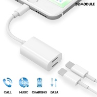 DM-2 in 1 Male to Female Dual Port Adapter Splitter Cable for iPhone Audio Charge