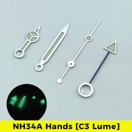 QX NEW NH34A Watch Hands Set Mod For NH34 Movement SKX SSK Mod Super C3 Lume 4-hand Master GMT 24 Ho