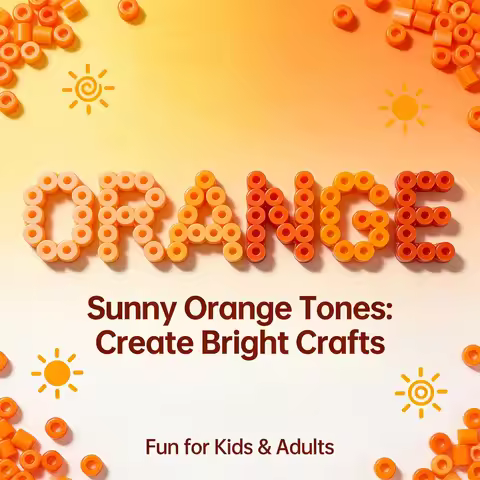 2.6mm Orange Series 21 Colors Fusible Perler Beads, 1000PCS Bulk Refill Pack for DIY Art Craft & Mos