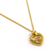 【日本直送 二手美品】Christian Dior 迪奧 項鍊 愛心 Logo 古董 金屬 飾品