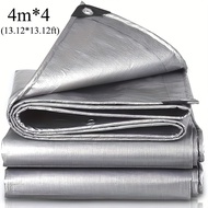[mvcxb] Large Tarpaulin 3mx5 6 8 4x4 5 6 8 10 12 20m 5*5 6x6 Waterproof Tarp Camping Silver Canopy R