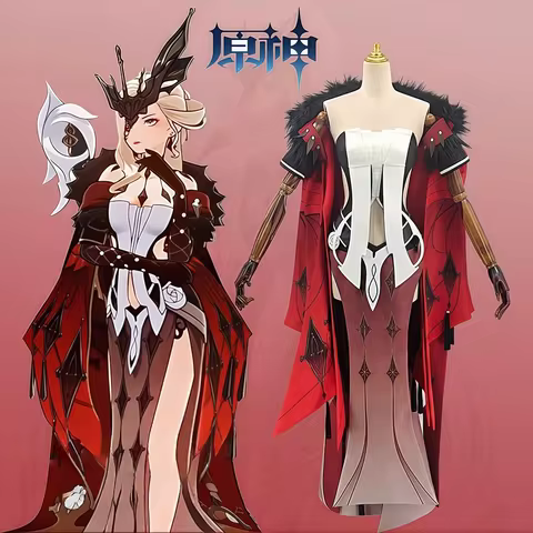 Game Genshin Impact Fatui Executive Officer NPC Cosplay Costumes Suits Uniform Halloween La Signora 