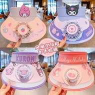 hat topi kipas Topi pelindung matahari kanak-kanak Sanrio dengan kipas
