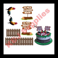 PERSONALIZED CAKE TOPPER / SABONG DESIGN