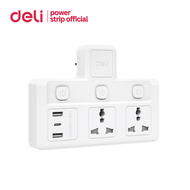 Deli ปลั๊กไฟ ปลั๊กแปลง ปลั๊กสากล ปลั๊กสามตา ไฟ 10A 2500W  ทนความร้อนได้ 750องศา Universal Adapter
