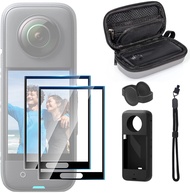 4 in 1 Accessories Bundle for Insta360 X3, Silicone Case, Screen Tempered Film, Carrying Case Accessories kit for Insta360 X3 Camera