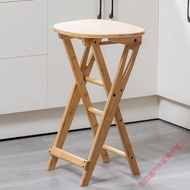 ST-🚤Padilong Solid Wood Portable Folding Stool Folding Chair Stool High-Leg Stool Home Backrest Bar Stool Foldable Stool