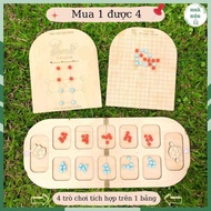 4in1 folk toy with mandarin box integrated with checkers, Go, rice and water spinach soup game made 