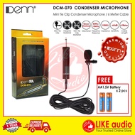 DENN DCM-070 Mini Tie Clip Condenser Microphone - Black (Free AA1.5V Battery x2 pcs)