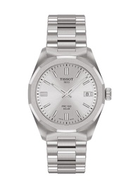Tissot PRC 100 Solar Quartz 34 mm. ทิสโซต์ พีอาร์ซี 100 โซลาร์ ควอตซ์ สีเงิน เทา T1518221103100 นาฬิ