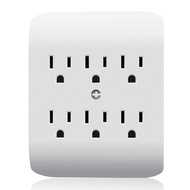 ELEGRP 6-Outlet Extender dengan Central Anchor, 3-Cabang Dinding Dibumikan Tab, Berbilang Outlet Ext