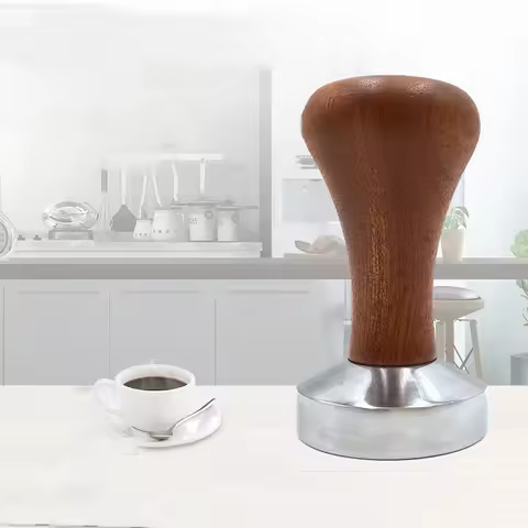 51mm/53mm/58mm Espresso Coffee Tamper Wood Handle Powder Hammer Espresso Tamper Coffee Distributor T