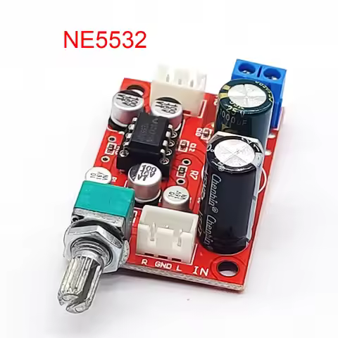 NE5532/AD828 Op Amp Preamplifier Board Single Power Supply With Volume Potentiometer
