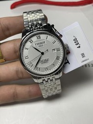 💜TISSOT 天梭 力洛克系列 自動機械機芯  30米防水 羅馬刻度 男款手錶 39.3mm 銀色錶盤 精鋼錶帶
