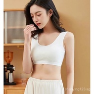 One-Piece Fixed Cup With Chest Pad Gathering Yoga Sports Bra Women's DW6N