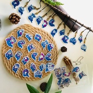 原創插畫-海島守護幽靈-隨你貼組合包-透明卡套名片證件收納套