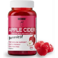 Weider  Cider Vinegar Gummies - Gummies with  Cider Vinegar and Coconut Oil - Vitamins B6, B9, B12 -