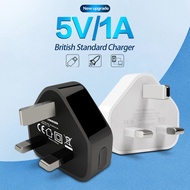 Phone Charger USB UK 3 Pin Regulatory 5V 1A Universal Travel Charging Head USB Power Adapter