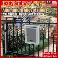 🔥LOWEST-PRICE🔥 Aluminium Alloy Mailbox Wall Mounted Outdoor Letter Post Mail Box Metal Letter Box wi