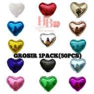 WHOLESALE 1 PACK (50PCS) EMPTY HEART-SHAPED BALLOONS SIZE 23CM GLOSSY