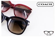 【My Eyes 瞳言瞳語】時尚精品COACH 酒紅色太陽眼鏡 簡約奢華 雙色可選(8103F)