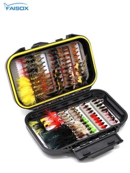 Fly Fishing Hooks 100 ชิ้นชุดเปียกแห้ง Fly Fishing < Ne1> Strip Lure ชุดอุปกรณ์ตกปลาอุปกรณ์เสริมสําห