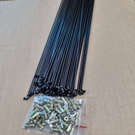 187mm black iron bmx bicycle spokes 72pcs