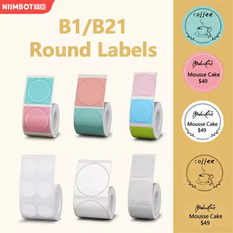 Niimbot Round Labels for B1/B21/B3S Label Maker Sticker Self-adhesive Waterproof Thermal Sticker Lab