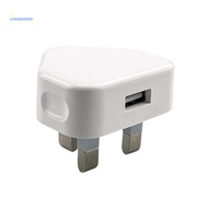 [AuspiciousS] Mobile Phone Charger Universal Portable 3 Pin USB Charger UK Plug  With 1 USB Ports Travel Charging Device Wall Charger Travel Fast Charging Adapter