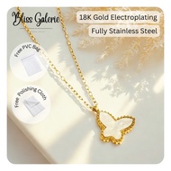 Bliss Galerie AURA Butterfly Pendant Necklace 【18K Gold Electroplating, Stainless Steel, Acrylic Inl