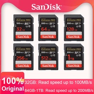 SanDisk Extreme PRO SD Card 512GB 256GB 128GB 64G 32G U3 4k Read up to 200MB/s C10 V30 UHS-I SDHC / SDXC Memory Cards for Camera