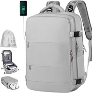 Travel Backpack Waterproof 31.5L with USB Charging Port, 10 Shoe Pockets and 15.6" Laptop Compartmen