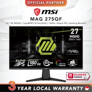 MSI MAG 275QF | 27" 2K WQHD | 1ms(MPRT)/0.5ms(GtG) | 180Hz | Rapid IPS | Gaming Monitor