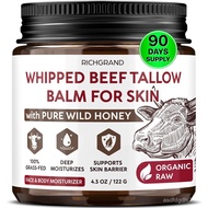 RICHGRANDBeefTallowfor-WhippedTallowandHoneyBalm-GrassFedBeefTallowforFace,DailyMoisturizer&BodyButt