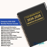 YRBWDYZDH 3 Years Monthly Planner, Yearly Goals Smooth Writing Calendar Book, Portable Annual Summar