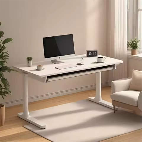 Electric Height Adjustable Office Desk with Bookshelf and Storage Manual Standing Desk Frame Sit Sta