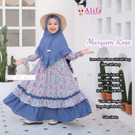 Gamis Set Syari Maryam Rose by Alifa Kids Dress anak include jilbab