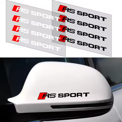 4Pcs Car Door Handle Stickers Tire Rear View Mirror Decals For Audi sline A3 A4 A5 A6 S7 A8 S3 S4 S5