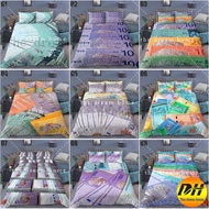Malaysia ringgit cadar Malaysia duit fitted Bedsheet 3D printed beddings Single/Super single/queen/king korean cotton